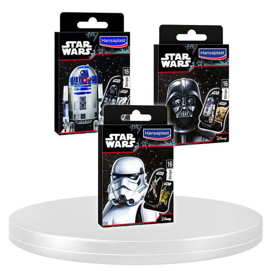 HANSAPLAST - Disney Star Wars Printed Premium Bandages (16 Individualized Strips Per Box) - EmporiumWDDCT