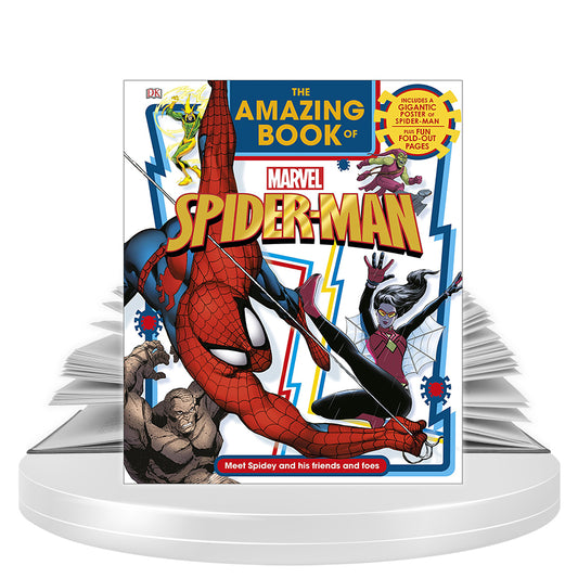 DK Publishers - The Amazing Book of Marvel Spiderman (Hardcover) with Gigantic Poster - EmporiumWDDCT